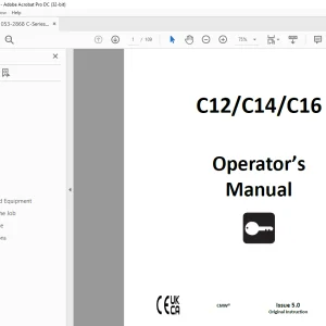 Ditch Witch C Series C12 / C14 / C16 Operator's Manual 053-2868 PDF