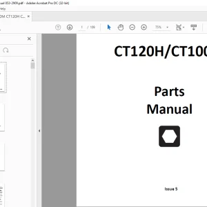 Ditch Witch CT120H & CT100M Attachments Parts Manual 053-2909 PDF