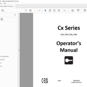 Ditch Witch Cx Series C12x C16x C24x C30x Operator's Manual PDF