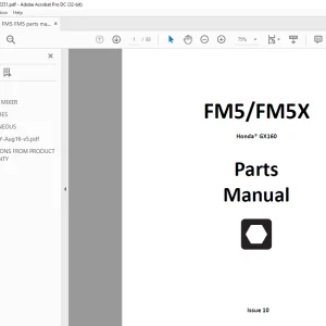 Ditch Witch FM5/FM5X Honda® GX160 Parts Manual 053-2251 PDF