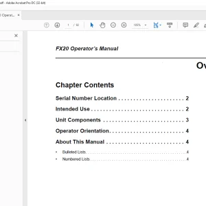 Ditch Witch FX20 Operator’s Manual 053-1270 PDF