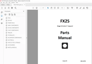 Ditch Witch FX25 Briggs & Stratton® Vanguard Parts Manual 053-2378 PDF