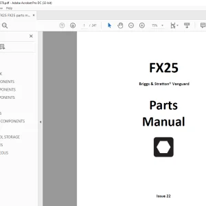 Ditch Witch FX25 Briggs & Stratton® Vanguard Parts Manual 053-2378 PDF
