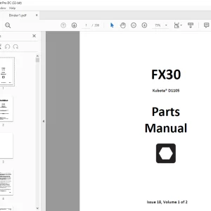 Ditch Witch FX30 T4 Final Kubota® D1105 Parts Manual 053-2618 PDF