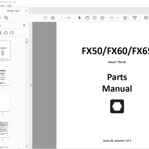 Ditch Witch FX50 FX60 FX65 Deutz® TD2.9L Parts Manual 053-2741 PDF