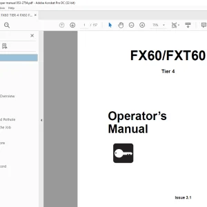 Ditch Witch FX60 / FXT60 Tier 4 Operator’s Manual 053-2754 PDF