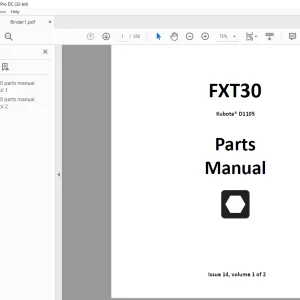 Ditch Witch FXT30 Kubota® D1105 Parts Manual 053-2711 - PDF DOWNLOAD