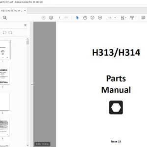 Ditch Witch H313 / H314 Digging Attachments Parts Manual 053-072 PDF