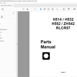 Ditch Witch H514 - H532 H552 - ZH542 RLCR57 Parts Manual 053-486 PDF