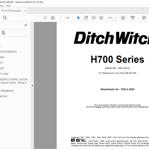 Ditch Witch H700 Series Parts Manual 053-409 - PDF DOWNLOAD