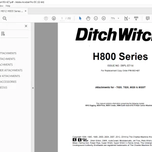 Ditch Witch H800 Series Parts Manual 053-427 - PDF DOWNLOAD