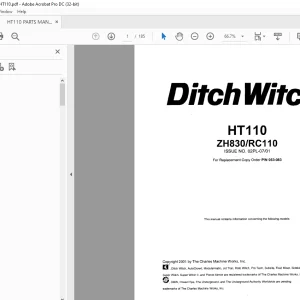 Ditch Witch HT110 ZH830 / RC110 Parts Manual 053-083 PDF