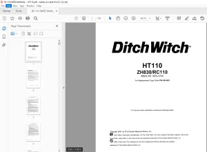Ditch Witch HT110 ZH830 / RC110 Parts Manual 053-083 - PDF DOWNLOAD