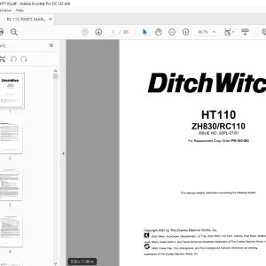 Ditch Witch HT110 ZH830 / RC110 Parts Manual 053-083 - PDF DOWNLOAD