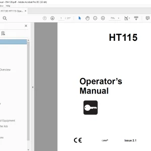 Ditch Witch HT115 Operator's Manual 054-126 - PDF DOWNLOAD
