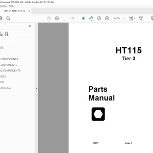 Ditch Witch HT115 Tier 3 Tractor Parts Manual 053-1192 PDF