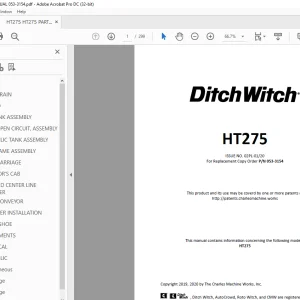Ditch Witch HT275 Parts Manual 053-3154 - PDF DOWNLOAD