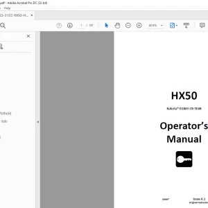 Ditch Witch HX50 Kubota® D1803-CR-TE4B Operator’s Manual 053-3103 PDF