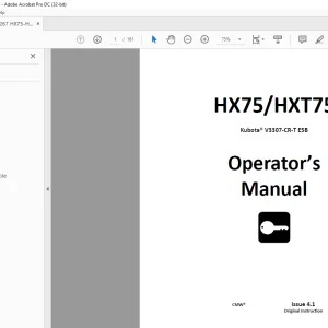 Ditch Witch HX75 / HXT75 Operator’s Manual 053-3267 PDF