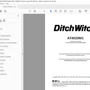 Ditch Witch JAT4020M1 Parts Manual 053-092 PDF