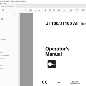 Ditch Witch JT100 / JT100 All Terrain Operator’s Manual 053-2546 PDF