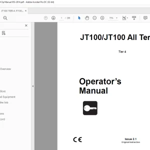 Ditch Witch JT100 / JT100 All Terrain Tier 4 Operator’s Manual PDF