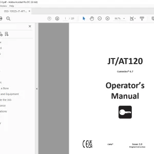 Ditch Witch JT120 / AT120 Cummins® 6.7 Operator's Manual 053-10025 PDF