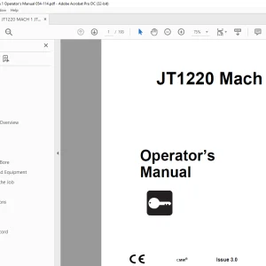 Ditch Witch JT1220 Mach 1 Operator's Manual 054-114 PDF