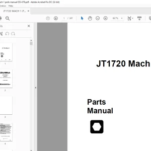 Ditch Witch JT1720 Mach 1 Parts Manual 053-079 PDF