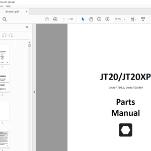 Ditch Witch JT20 / JT20XP Parts Manual 053-2628 PDF