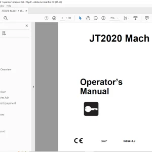 Ditch Witch JT2020 Mach 1 Operator's Manual 054-129 PDF