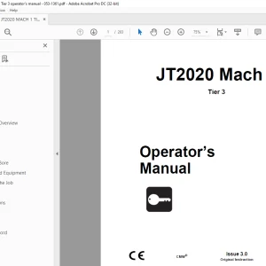 Ditch Witch JT2020 Mach 1 Tier 3 Operator's Manual 053-1361 PDF