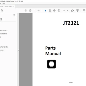 Ditch Witch JT2511 Parts Manual 053-454 PDF