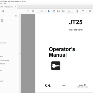 Ditch Witch JT25 Tier 3 & JT25 Tier 4i Operator's Manual 053-2593 PDF
