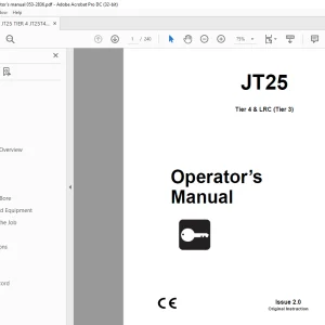 Ditch Witch JT25 Tier 4 & LRC (Tier 3) Operator's Manual 053-2836 PDF