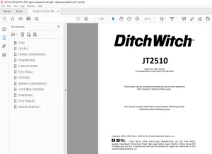Ditch Witch JT2510 Parts Manual 053-433 PDF