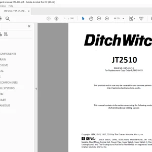 Ditch Witch JT2510 Parts Manual 053-433 PDF