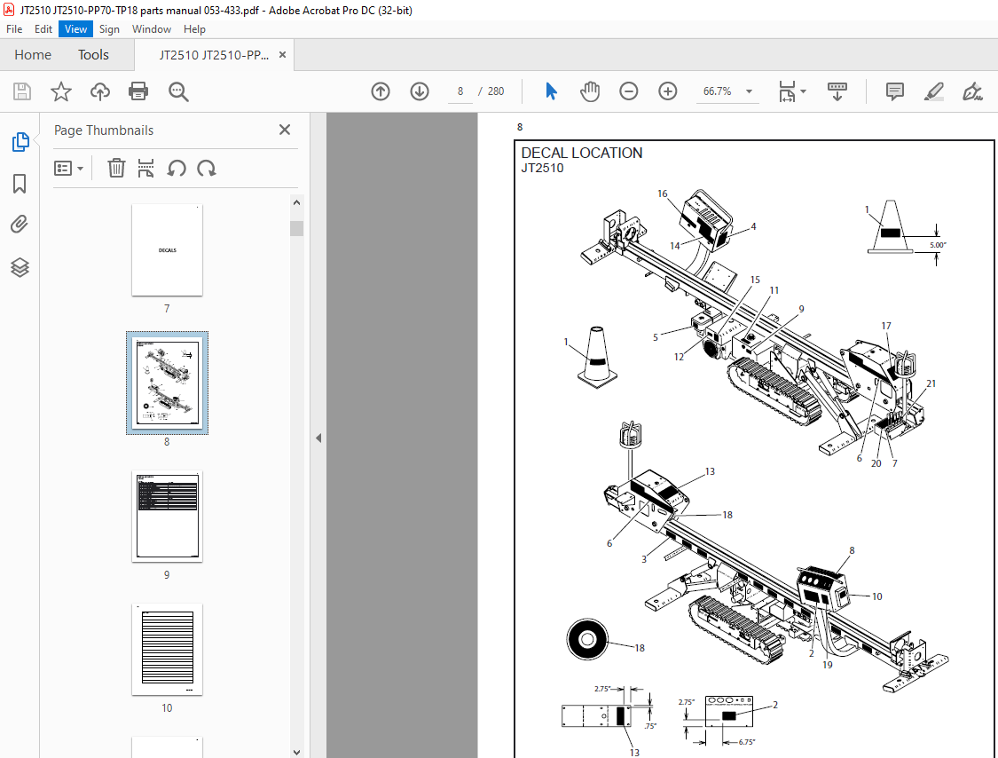 Ditch Witch JT2510 Parts Manual 053-433 PDF - HeyDownloads - Manual ...