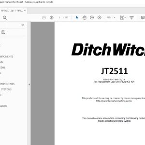 Ditch Witch JT2511 Parts Manual 053-454 PDF