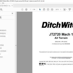 Ditch Witch JT2720 Mach 1 All Terrain Parts Manual 053-081 PDF