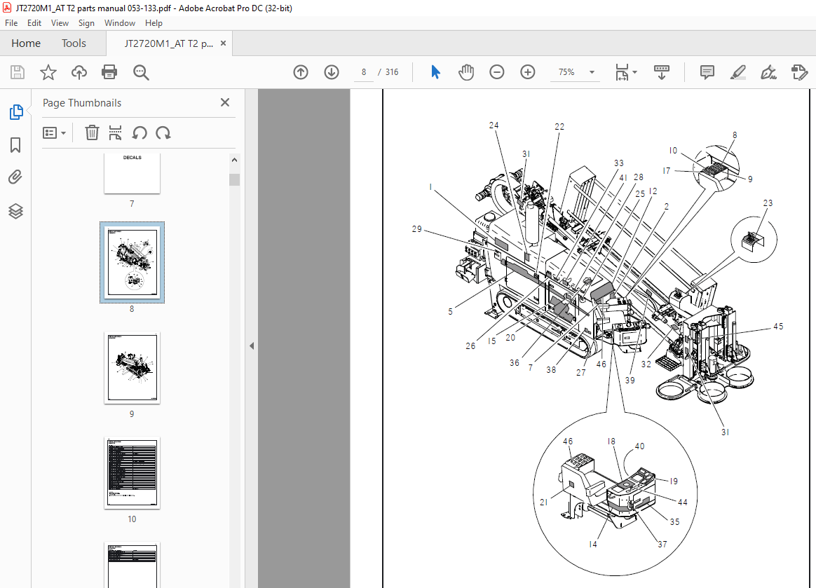 Ditch Witch JT2720 Mach 1 All Terrain Tier 2 Parts Manual 053-133 PDF ...