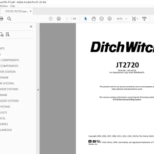 Ditch Witch JT2720 Parts Manual 053-471 PDF