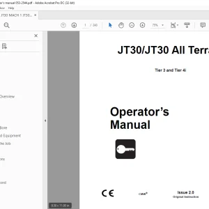 Ditch Witch JT30 / JT30 All Terrain Operator's Manual 053-2544 PDF