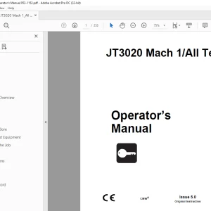 Ditch Witch JT3020 Mach 1 / All Terrain Operator's Manual 053-1152 PDF