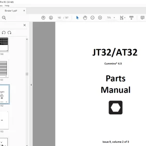 Ditch Witch JT32 / AT32 Cummins® 4.5 Parts Manual 053-3253 PDF