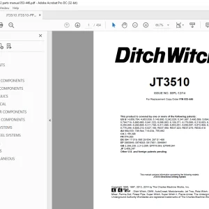 Ditch Witch JT3510 Parts Manual 053-446 PDF