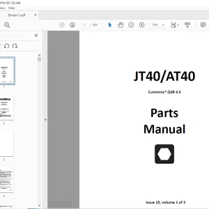Ditch Witch JT40 / AT40 Cummins® QSB 4.5 Parts Manual 053-2826 PDF