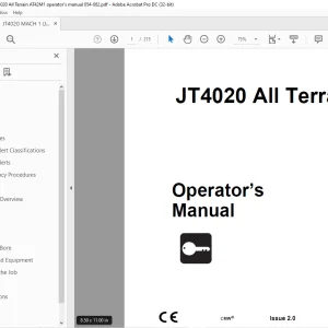 Ditch Witch JT4020 All Terrain Operator's Manual 054-082 PDF