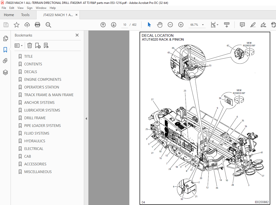 Ditch Witch JT4020 All Terrain Rack & Pinion Parts Manual 053-1216 PDF ...