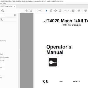 Ditch Witch JT4020 Mach 1All Terrain with Tier 2 Engine Operator’s Manual 054-082